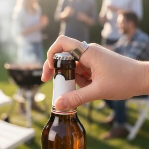 Metalen ring met flessenopener - Bier Opener Ring