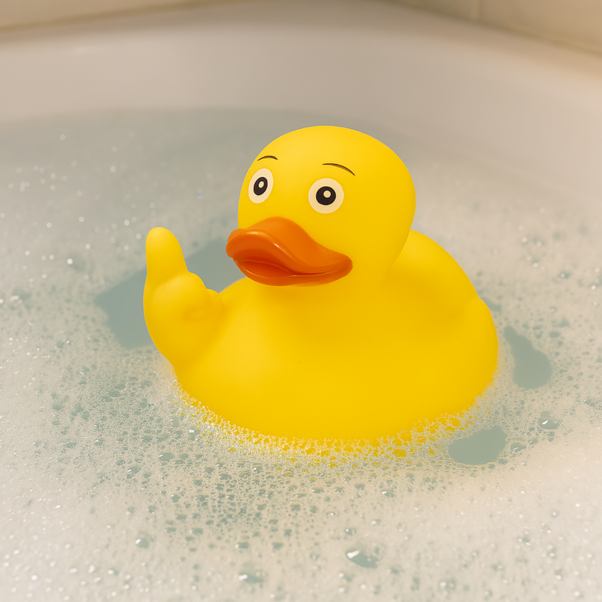 Badeend met Middelvinger 1 Badeend met Middelvinger
