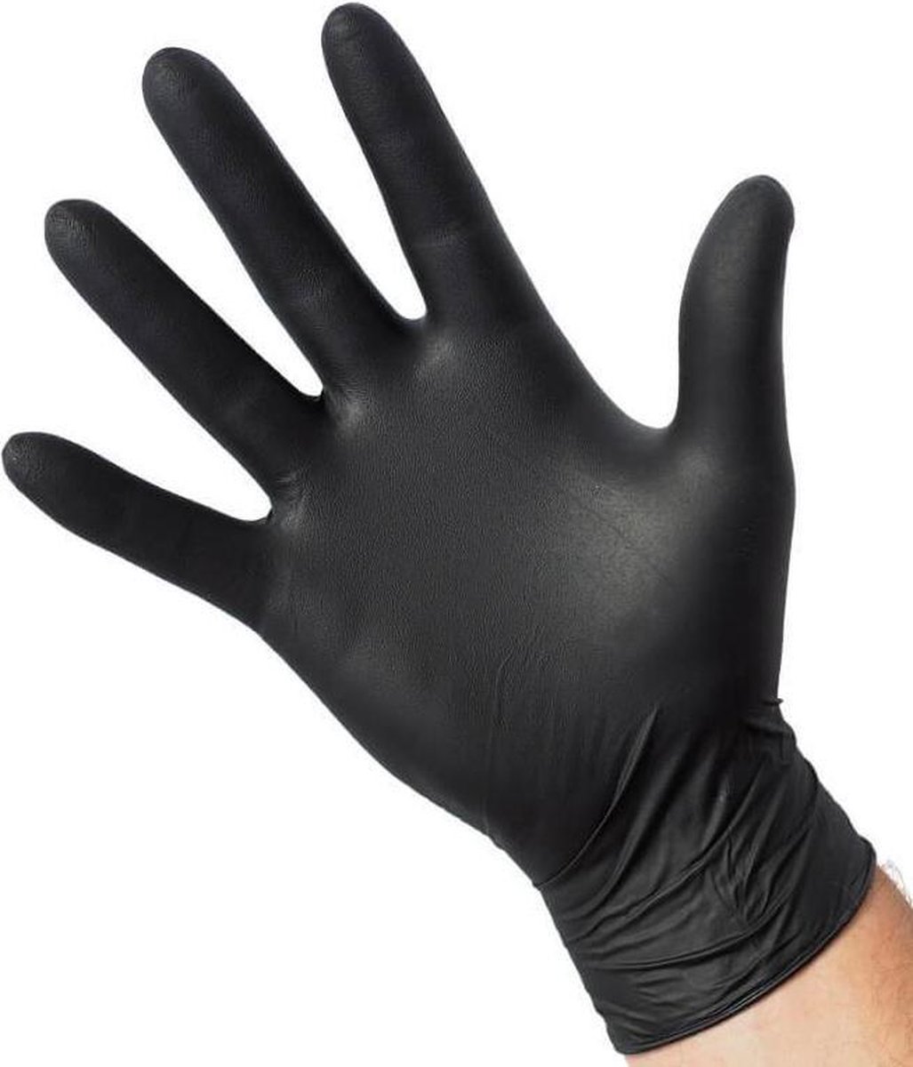 Handschoen classic nitrile zwart L 1 Handschoen classic nitrile zwart L