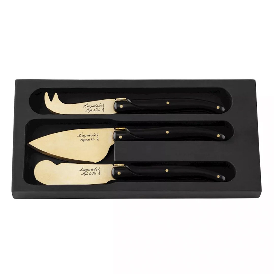 Prestige Line Kaasmessenset Gold Stonewash - 3-delig 1 Prestige Line Kaasmessenset Gold Stonewash - 3-delig