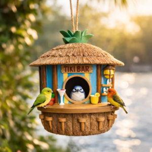 Tiki Bar Vogelhuisje - Weerbestendig - 19 x 17 x 17 cm