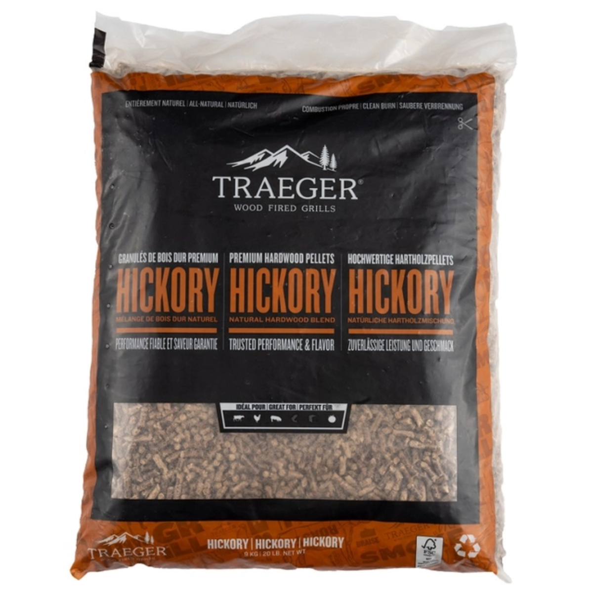 Traeger FSC Hickory Pellets - 9kg 1 Traeger FSC Hickory Pellets - 9kg